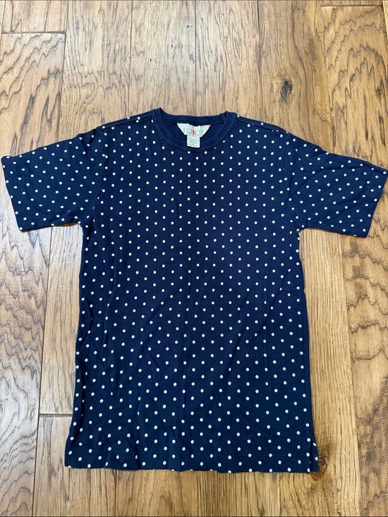 J. Crew Tops - J. Crew Outfitters 80s/90s  Women’s Navy Blue Polka dot 100% cotton Crew T-shirt